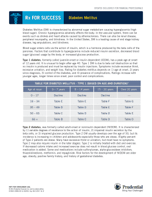 Diabetes Mellitus Underwriting Form