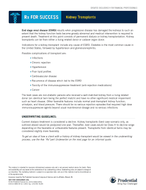 Kidney Transplant Underwriting Form