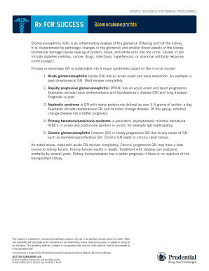 Glomerulonephritis Underwriting Form