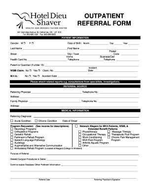 Outpatient Referral Form