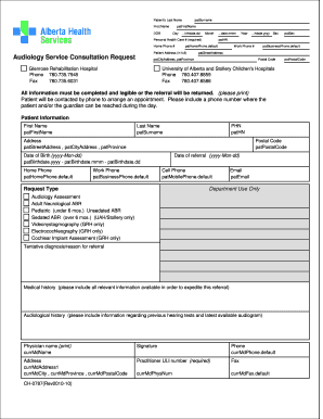 Audiology Service Consultation Request Form