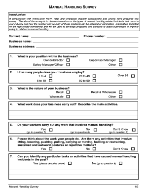 Manual Handling Survey