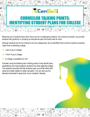 Counselor Talking Points for Student College Plans