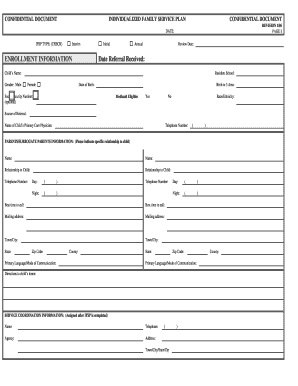 Individualized Family Service Plan Form