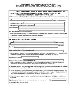 Form 1 Application for Building Approval