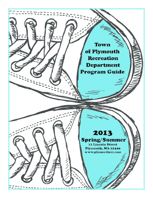 Plymouth Recreation Department Program Registration Form