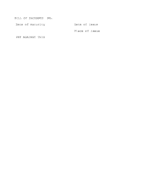 Bill of Exchange Form