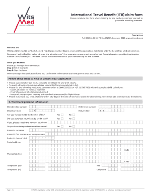International Travel Benefit Claim Form