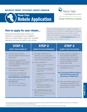 Nicor Gas Steam Trap Rebate Application