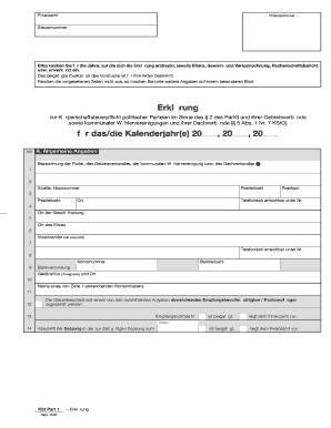 Erklärung zur Körperschaftsteuerpflicht politischer Parteien