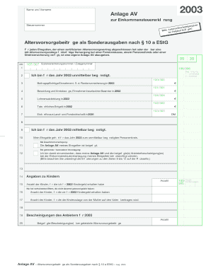 Anlage AV 2003
