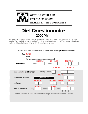 Diet Questionnaire