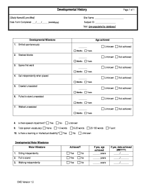 Developmental History Form
