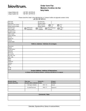 Modulo d’ordine via fax