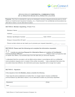 Revocation of Confidential Communications Form