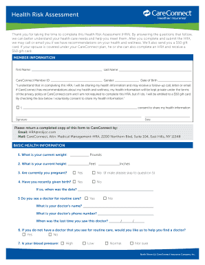 Health Risk Assessment Form