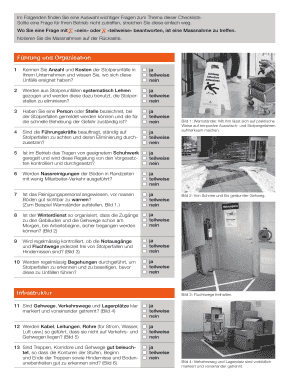 Checkliste Stolper- und Sturzunfälle