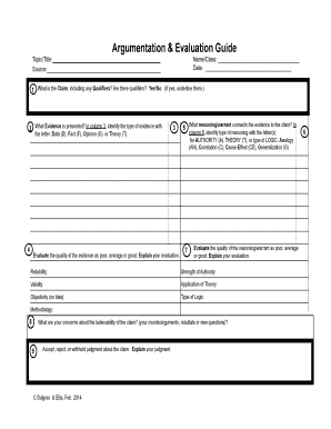 Argumentation & Evaluation Guide