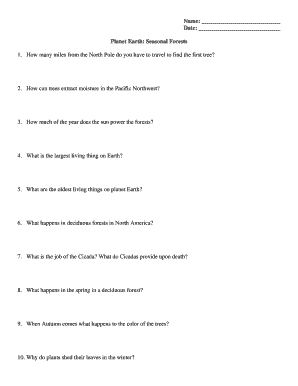 Seasonal Forests Quiz