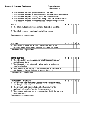 Research Proposal Gradesheet