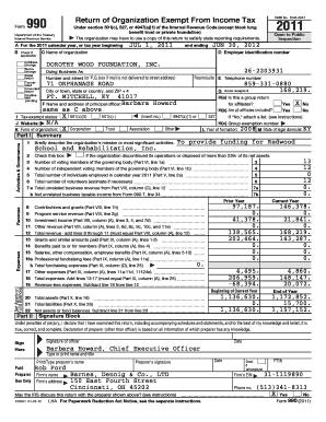 Form 990 Return of Organization Exempt From Income Tax