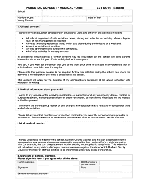 Parental Consent Medical Form