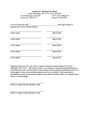 Minor Treatment Consent Form