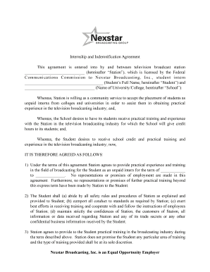 Internship and Indemnification Agreement