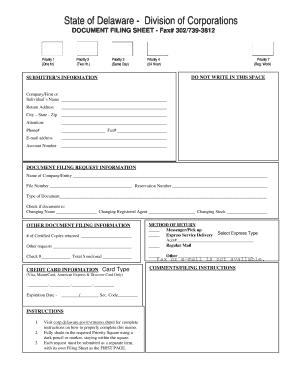 Delaware Filing Memo
