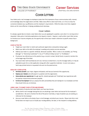 Cover Letter Template for Pharmacy Jobs