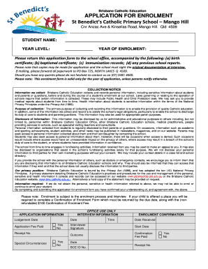 Application for Enrolment