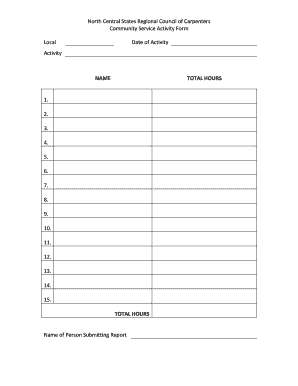 Community Service Activity Form