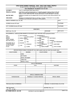 Child and Family Profile Form