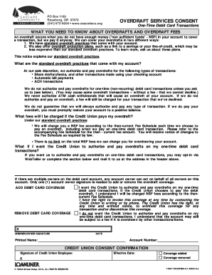 Overdraft Services Consent Form