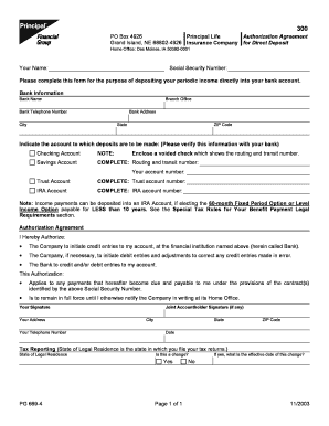 Principal Life Authorization Agreement