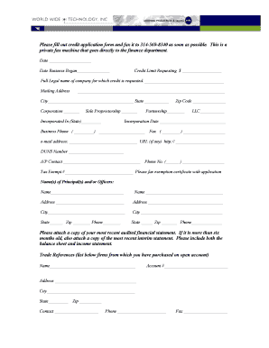 Credit Application Form