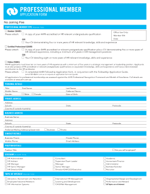 AHRI Professional Member Application Form