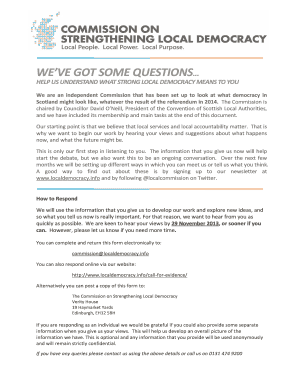 Scotland Local Democracy Survey Form