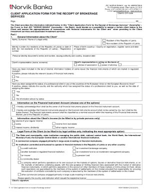 Client Application Form for Brokerage Services