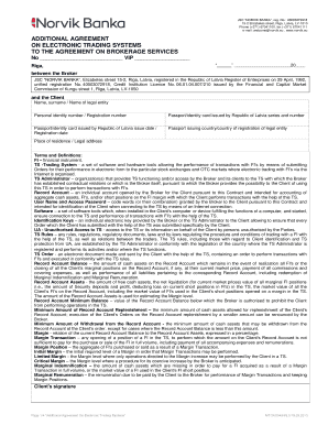 Additional Agreement on Electronic Trading Systems