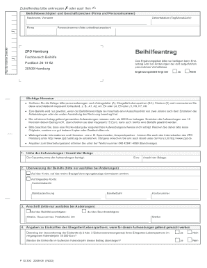 ZPD Hamburg Beihilfeantrag