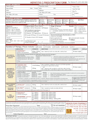 Hepatitis C Prescription Form