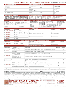 Patient Prescription Form