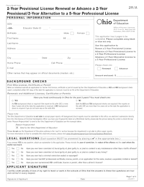 Ohio Educator License Renewal and Advancement Application