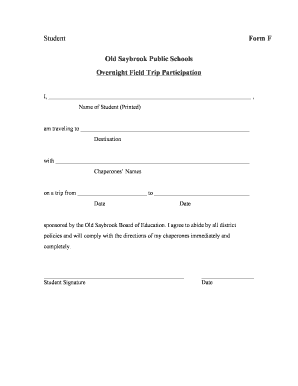 Overnight Field Trip Participation Form