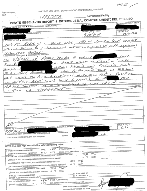 New York Inmate Misbehavior Report