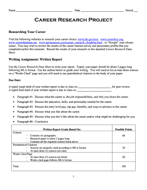 Career Research Project Assignment
