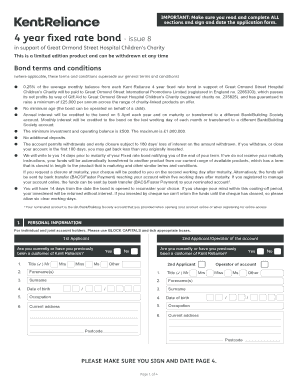4 Year Fixed Rate Bond Application
