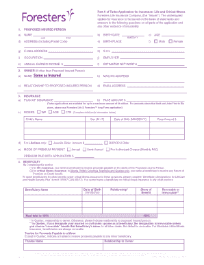 Turbo Application for Insurance: Life and Critical Illness