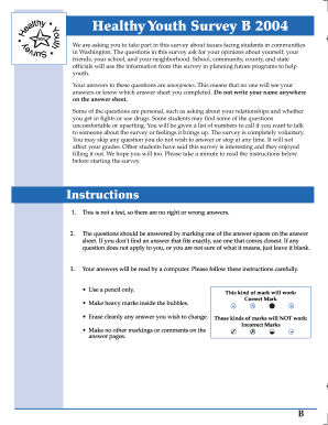 Healthy Youth Survey B 2004